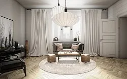 Kerek szőnyeg - Santi (bezs/fehér)