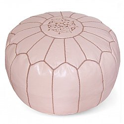 Ülőpuff - Marokkói bőrpuff (rózsaszín)