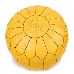 Ülőpuff - Marokkói bőrpuff (sárga)