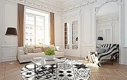 Kerek szőnyeg - Avent (bezs/fekete)