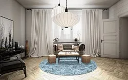 Kerek szőnyeg - Valenza (kék)