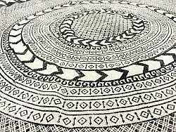 Runda mattor - Marrakech (rund) (svart/vit/grå)