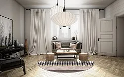 Kerek szőnyeg - Esme (barna/többszínű)