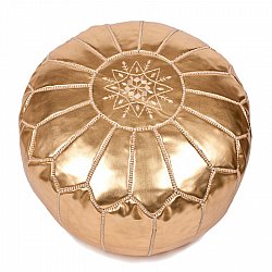 Ülőpuff - Marokkói bőrpuff (arany)