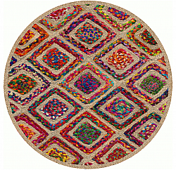 Kerek szőnyeg - Arózsaszín (többszínű)