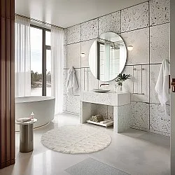 Kerek fürdőszobaszőnyeg - Bevin (piszkosfehér)