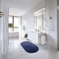 Ovális fürdőszobaszőnyeg - Embla (kék)