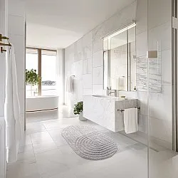 Ovális fürdőszobaszőnyeg - Embla (világos szürke)