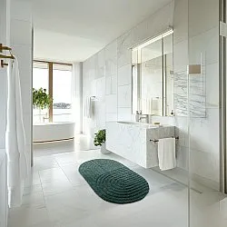 Ovális fürdőszobaszőnyeg - Embla (sötétzöld)