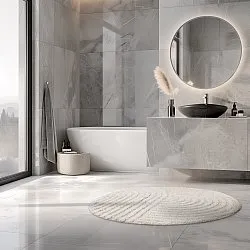 Kerek fürdőszobaszőnyeg - Embla (piszkosfehér)