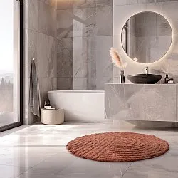 Kerek fürdőszobaszőnyeg - Embla (terrakotta)