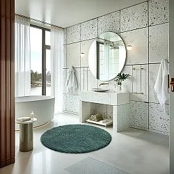 Kerek fürdőszobaszőnyeg - Evena (sötétzöld)