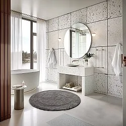 Kerek fürdőszobaszőnyeg - Nila (sötét szürke)