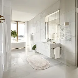 Ovális fürdőszobaszőnyeg - Nila (piszkosfehér)