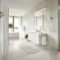 Ovális fürdőszobaszőnyeg - Tressa (piszkosfehér)