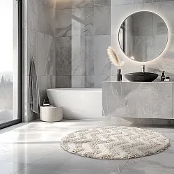 Kerek fürdőszobaszőnyeg - Tressa (piszkosfehér)