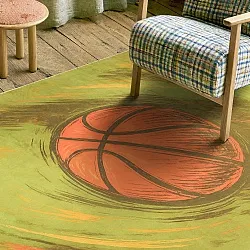 Gyerekszőnyeg - Basketball (zöld)