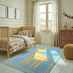 Gyerekszőnyeg - Giraffe Hand Tufted Wool Premium (világoskék/multi)