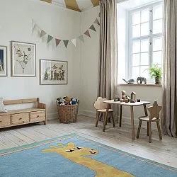 Gyerekszőnyeg - Giraffe Hand Tufted Wool Premium (világoskék/multi)