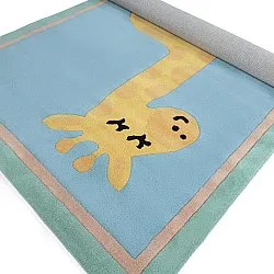 Gyerekszőnyeg - Giraffe Hand Tufted Wool Premium (világoskék/multi)