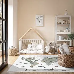 Gyermek szőnyeg - Kids World Map (zöld)