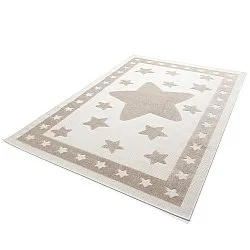 Gyerekszőnyeg - Star Frame (krém/barna)