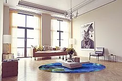 Kerek szőnyeg - Gallo (kék)