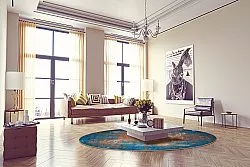 Kerek szőnyeg - Tierzo (kék)