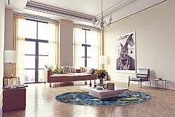 Kerek szőnyeg - Estella (kék)