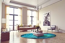 Kerek szőnyeg - Pardos (kék)