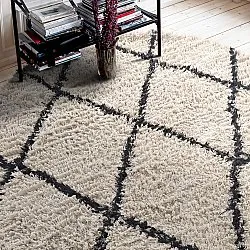 Kerek szőnyeg - Alcott Natural Cotton Shaggy (fekete/fehér)