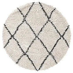 Kerek szőnyeg - Alcott Natural Cotton Shaggy (fekete/fehér)