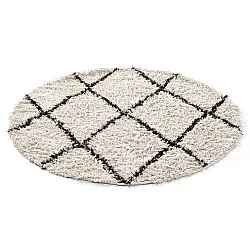Kerek szőnyeg - Alcott Natural Cotton Shaggy (fekete/fehér)