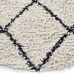 Kerek szőnyeg - Alcott Natural Cotton Shaggy (fekete/fehér)
