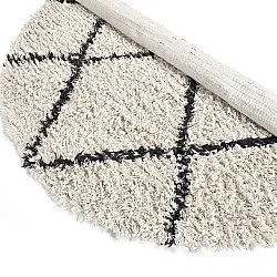 Kerek szőnyeg - Alcott Natural Cotton Shaggy (fekete/fehér)