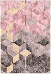 Wilton szőnyeg - Brendola (rózsaszín/szürke/arany)