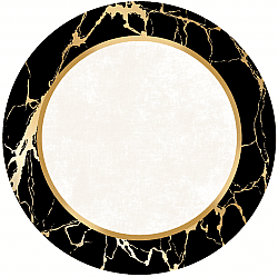 Kerek szőnyeg - Cerasia (fekete/fehér/arany)