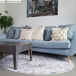 Kerek szőnyeg - Denizli (kék)