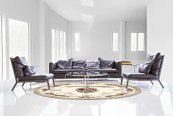 Kerek szőnyeg - Delpha (bezs/többszínű)