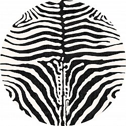 Kerek szőnyeg - Zebra (fekete/fehér)
