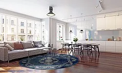 Kerek szőnyeg - Taknis (kék)