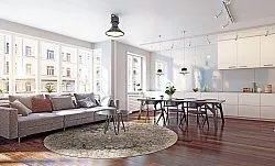 Kerek szőnyeg - Bouhjar (bezs/többszínű)