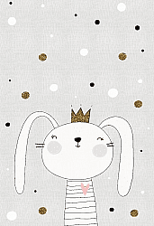 Barneteppe - Rabbit Crown (grå)
