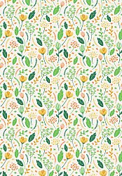 Wilton-teppe - Fleur (gul/grønn/multi)