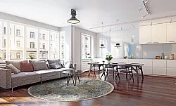 Kerek szőnyeg - Bohemia (kék/többszínű)