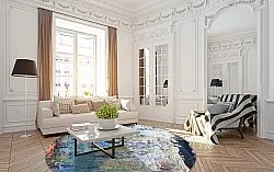 Kerek szőnyeg - Tivat (kék/többszínű)