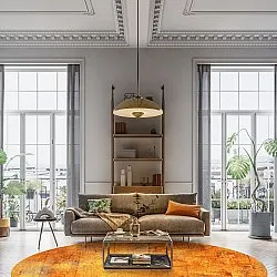 Kerek szőnyeg - Cesano (narancssárga)