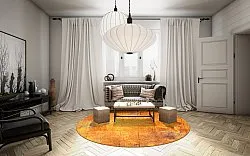 Kerek szőnyeg - Cesano (narancssárga)