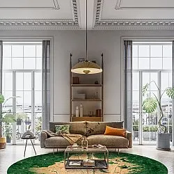 Kerek szőnyeg - Positano (bezs/zöld)