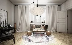 Kerek szőnyeg - Laurito (szürke/bezs/többszínű)